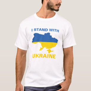 I Stand with Ukraine Ukrainian Flag and Map T-Shirt