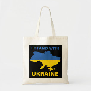 I Stand with Ukraine Ukrainian Flag and Map Tote Bag