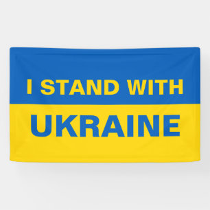 I Stand with Ukraine Ukrainian Flag Banner