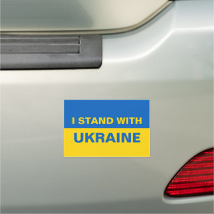 I Stand with Ukraine Ukrainian Flag Car Magnet