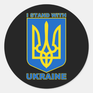 I Stand With Ukraine Ukrainian Flag Classic Round Sticker