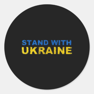 I Stand With Ukraine - Ukrainian Flag Classic Round Sticker