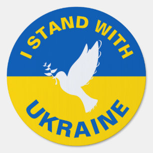 I Stand with Ukraine Ukrainian Flag Dove Peace Garden Sign