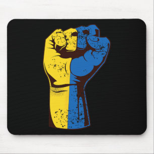I Stand With Ukraine Ukrainian Flag Fist Ukraine Mouse Pad