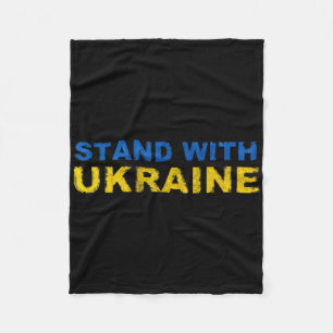 I Stand With Ukraine - Ukrainian Flag Fleece Blanket