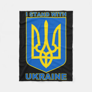 I Stand With Ukraine Ukrainian Flag Fleece Blanket