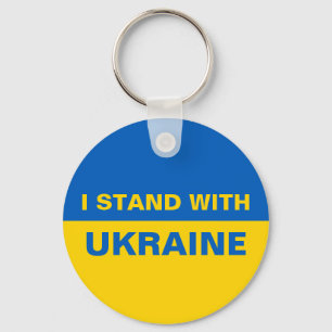 I Stand with Ukraine Ukrainian Flag Key Ring