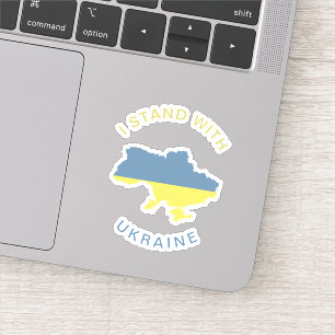 I Stand with Ukraine Ukrainian Flag Map Support