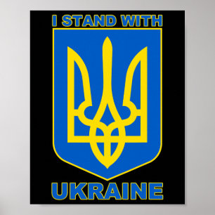 I Stand With Ukraine Ukrainian Flag Poster