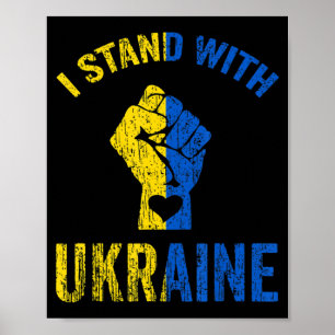 I Stand With Ukraine  Ukrainian Flag Support  Poster
