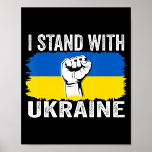I Stand With Ukraine Ukrainian Flag Support Ukrain Poster