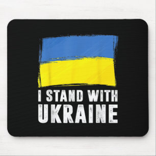 I Stand With Ukraine Ukrainian Flag Supporting Ukr Mouse Pad