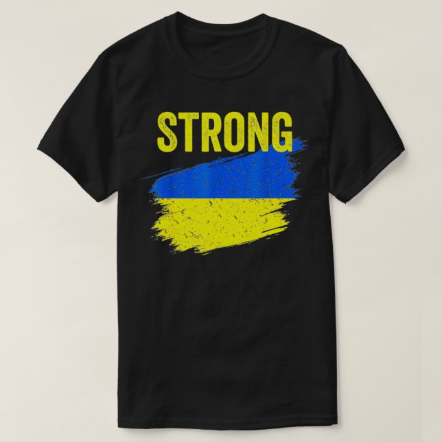 I Stand With Ukraine Ukrainian Flag Supporting Ukr T-Shirt (Design Front)