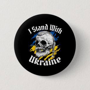 I Stand With Ukraine Ukrainian Flag Ukraine Viking 6 Cm Round Badge