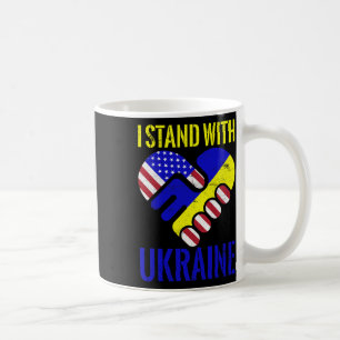 I Stand With Ukraine Ukrainian Flag Us Flag Ukrain Coffee Mug