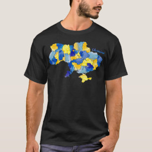 I Stand With Ukraine Ukrainian Map Watercolor Souv T-Shirt