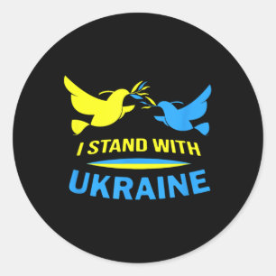 I Stand With Ukraine Ukrainian Peace Anti-war Ukra Classic Round Sticker