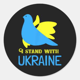 I Stand With Ukraine Ukrainian Peace Dove Ukrainia Classic Round Sticker