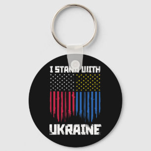 I Stand With Ukraine Ukrainian Pride 2 Key Ring