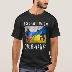 I Stand With Ukraine Ukrainian Support American US T-Shirt
