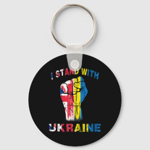 I Stand With Ukraine United Kingdom Uk Flag  Key Ring
