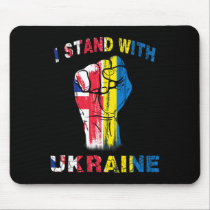 I Stand With Ukraine United Kingdom Uk Flag Mouse Pad