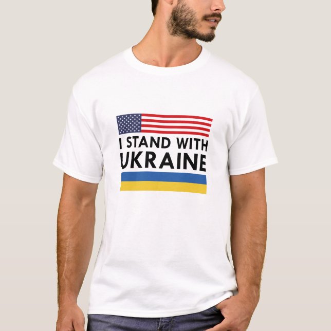 I Stand With Ukraine USA T-Shirt (Front)