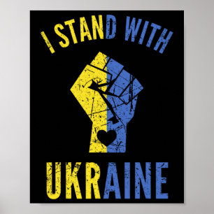 I Stand With Ukraine - Vintage Resist Protest Fist Poster