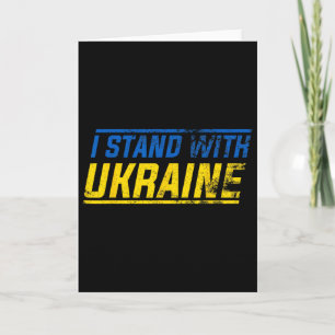 I Stand With Ukraine Vintage Ukrainian Flag Pride Card