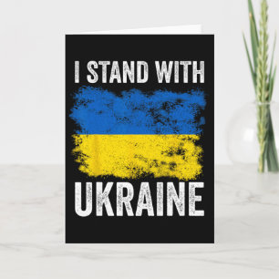 I Stand With Ukraine Vintage Ukrainian Flag Pride Card