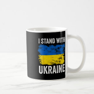 I Stand With Ukraine Vintage Ukrainian Flag Pride Coffee Mug