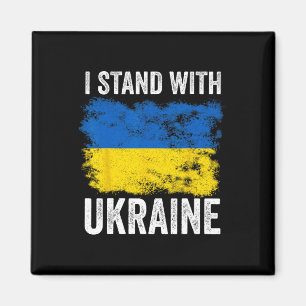 I Stand With Ukraine Vintage Ukrainian Flag Pride  Magnet
