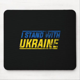 I Stand With Ukraine Vintage Ukrainian Flag Pride Mouse Pad