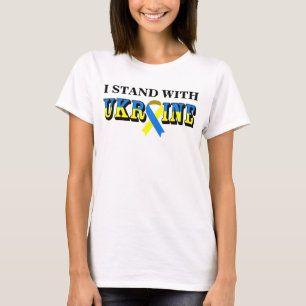 I STAND WITH UKRAINE with Peace Ribbon T-Shirt