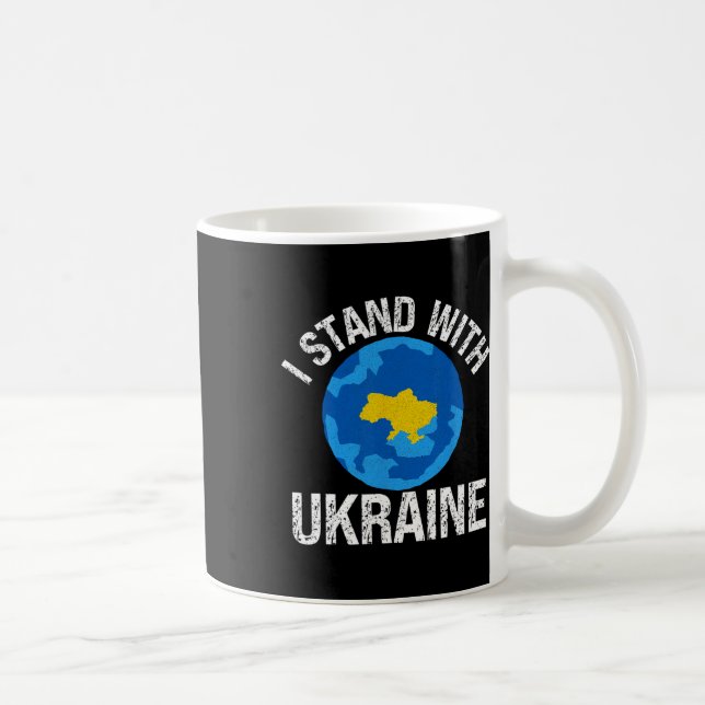 I Stand With Ukraine World Map Support Support Ukr Coffee Mug (Right)