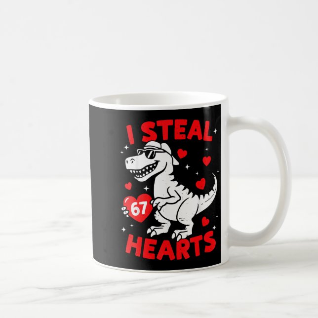 I Steal 67 Heart Dinosaur For Boys Girls Kids Vale Coffee Mug (Right)