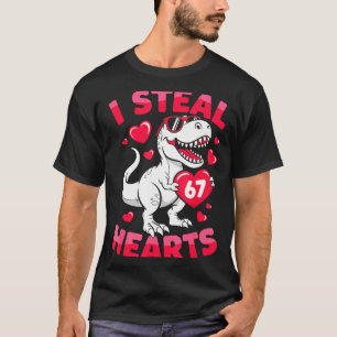 I Steal 67 Hearts Funny 67 Valentine Dinosaur Men T-Shirt