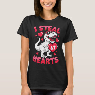 I Steal 67 Hearts Funny 67 Valentine Dinosaur Men  T-Shirt