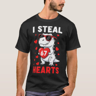 I Steal 67 Hearts Funny 67 Valentine Dinosaur Men  T-Shirt