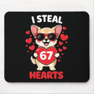 I Steal 67 Hearts Funny Chihuahua Valentine Design Mouse Pad