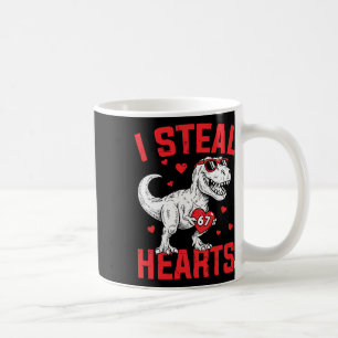 I Steal 67 Hearts Funny Six Seven Valentine Dinosa Coffee Mug