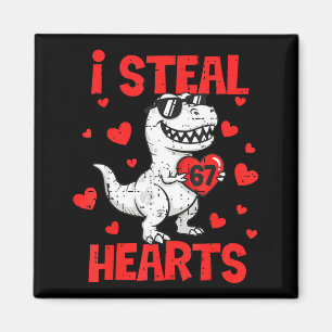 I Steal 67 Hearts T-rex Six Seven Valentines Day B Magnet
