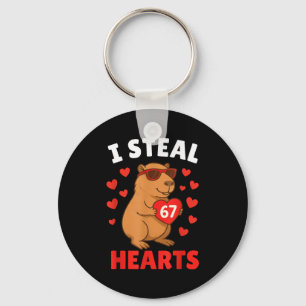 I Steal 67 Hearts Valentine’s Day 67 Meme 6 7 Capy Key Ring