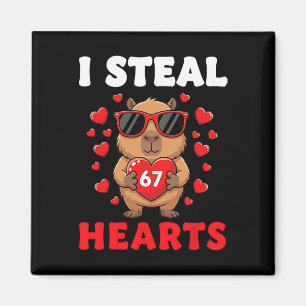 I Steal 67 Hearts Valentine’s Day 67 Meme 6 7 Capy Magnet