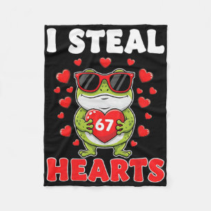 I Steal 67 Hearts Valentine’s Day 67 Meme 6 7 Frog Fleece Blanket