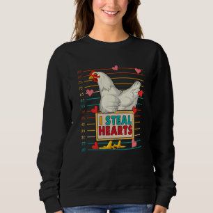 I Steal Cute Hearts Chicken Farmer Valentine's Hea Sweatshirt