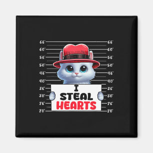 I Steal Cute Hearts Valentine's Day Cat Owner Fami Magnet
