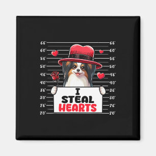 I Steal Cute Hearts Valentine's Day Papillon Dog O Magnet
