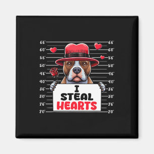 I Steal Cute Hearts Valentine's Day Pit Bull Owner Magnet