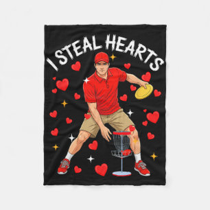 I Steal Cute Hearts Valentine's Day Playing Disc G Fleece Blanket